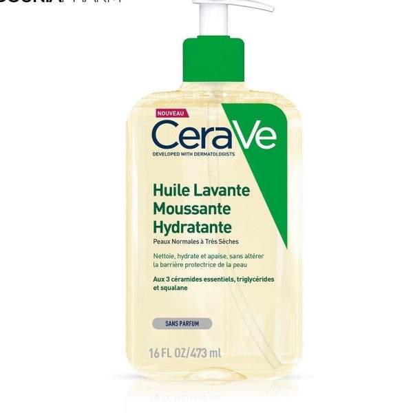 Cerave Huile Lavante Moussante Hydratante Corps peaux normales à très sèches 473ml